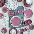 Set de mic dejun, Hermia, 275KRM2534, Ceramica, Antibacterian, Roz