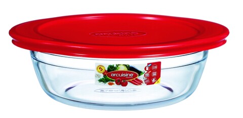 Vas de copt termorezistent cu capac round cook store, ocuisine, 1 l, sticla