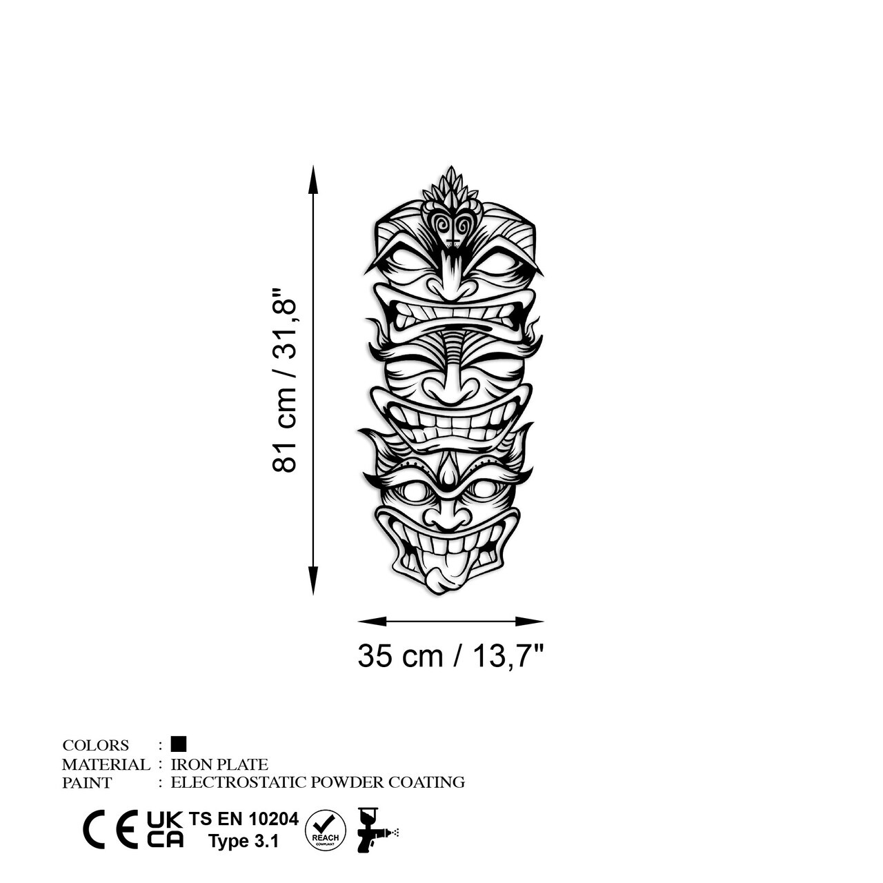 Decoratiune de perete, Fun Naughty Wild, Metal, (Grosime: 1,5 mm), Negru — imaginea 7