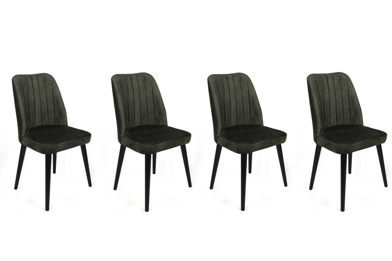 Set de scaune, Nmobb, Alfa-432 V4, Metal , Kaki/Negru