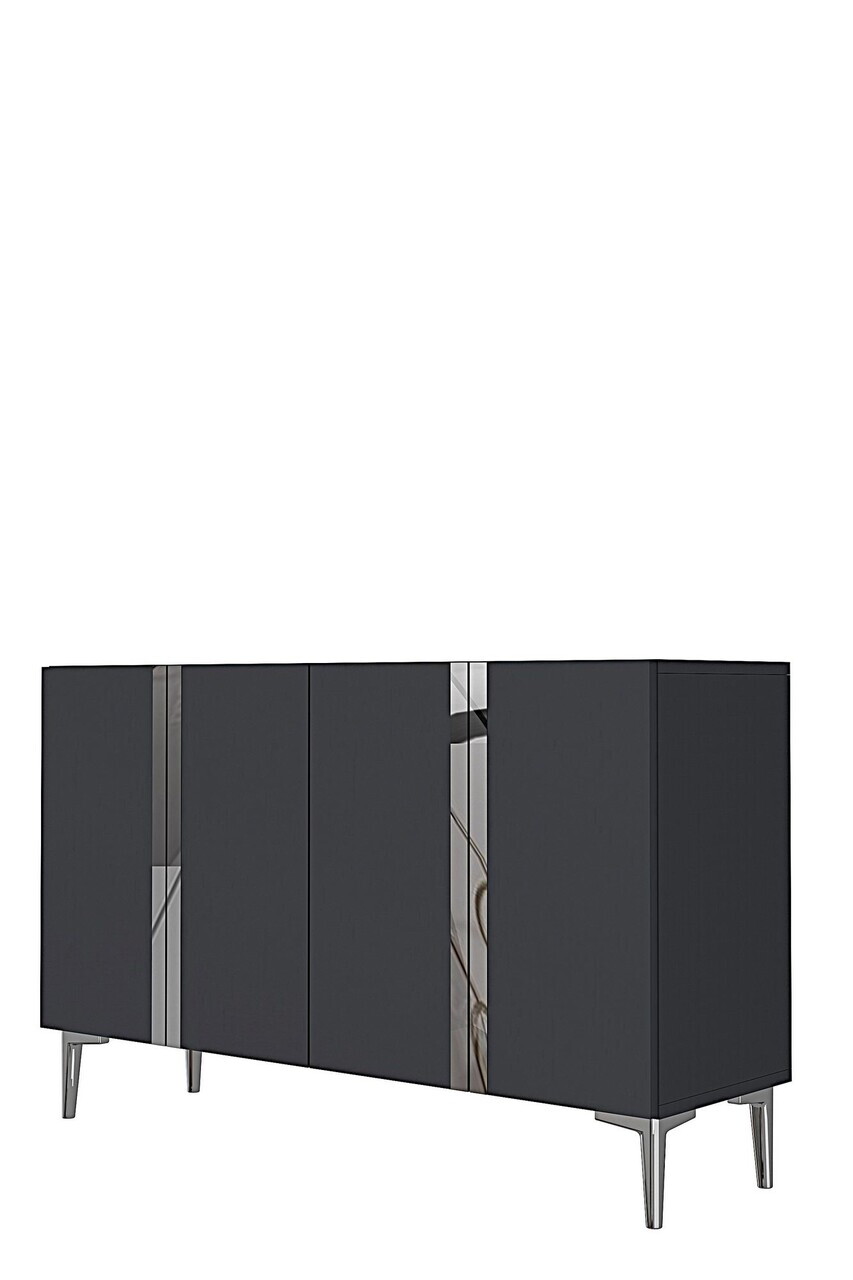 Consola, Hanah Home, Anka 120, 120x75x32 cm, PAL, Antracit / Argintiu — imaginea 4