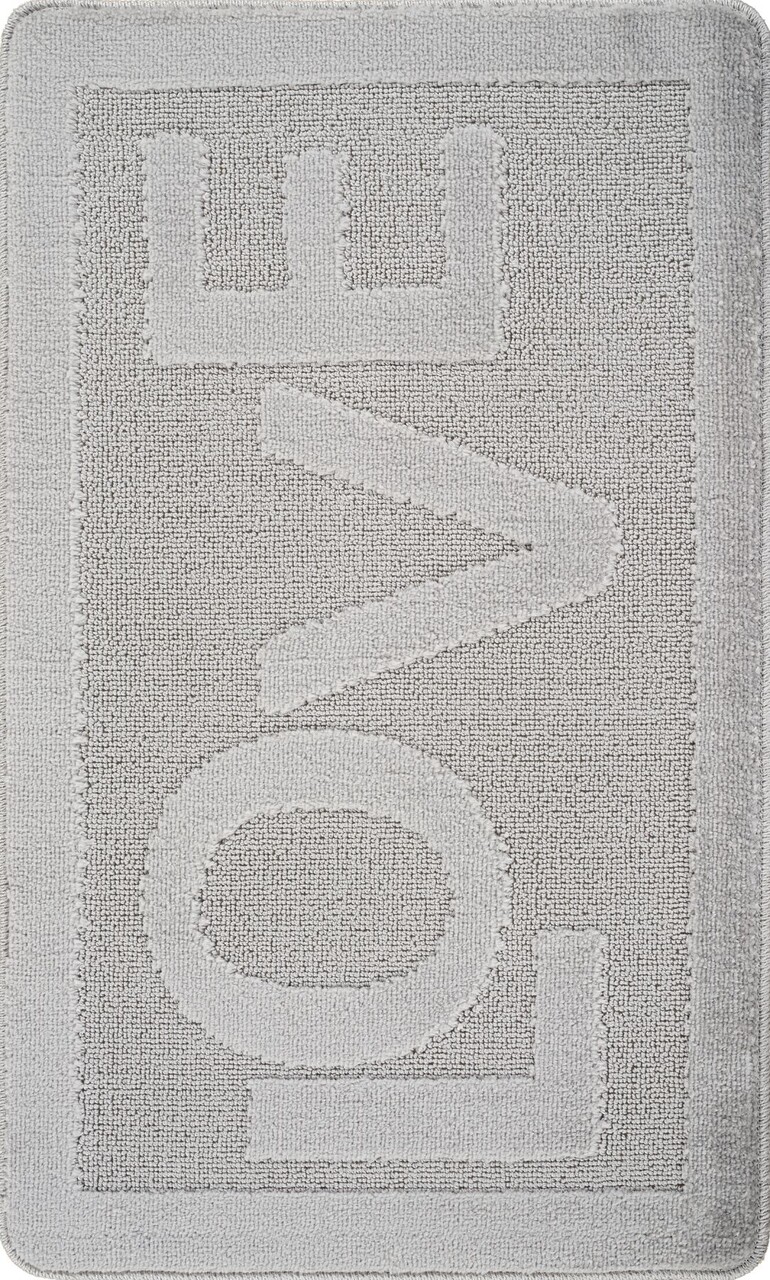 Covoras de baie, Cecilia, Love, 60x100 cm, Polipropilena, Gri - 2 | YEO