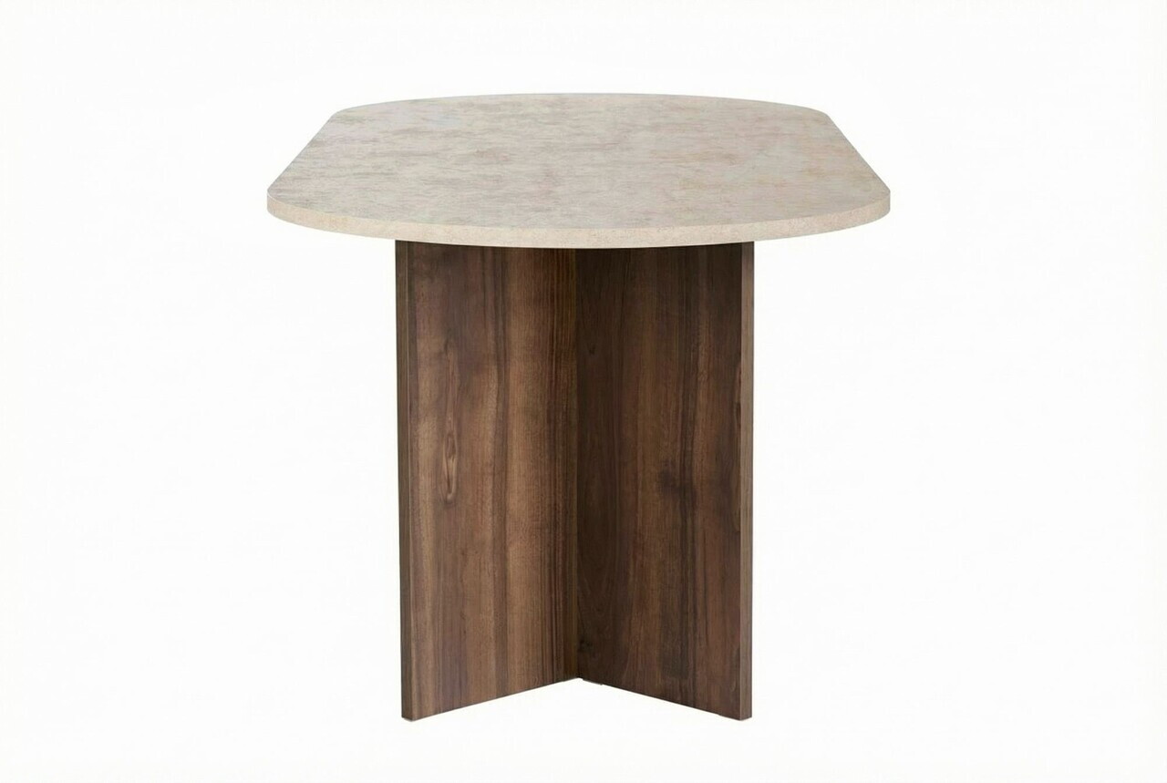 Masa, Hanah Home, Sabella, 200x75x90 cm, PAL, Travertin / Nuc Venezia — imaginea 6