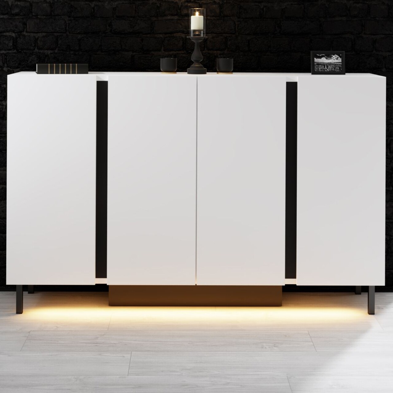 Consola, Hanah Home, Paris, 127x80x32 cm, Alb - imagine 2