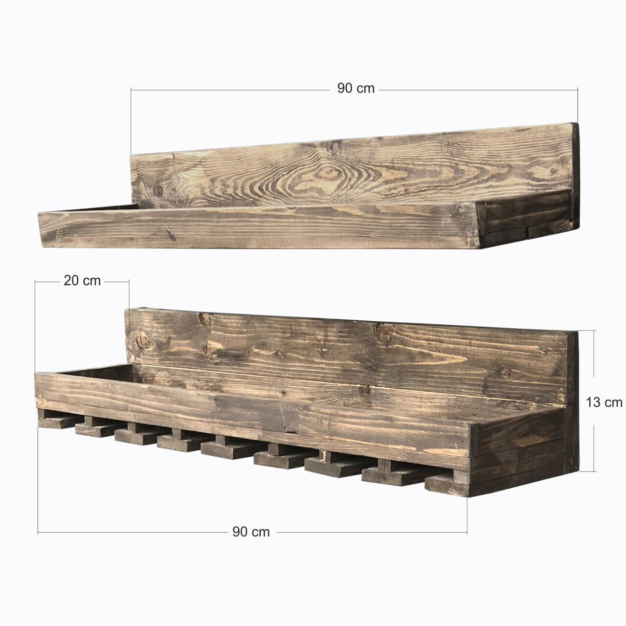 Raft de perete, Evila Originals, RAF124, 90x13x20 cm, Maro