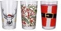 Set 3 pahare Xmas, 225 ml, sticla, multicolor
