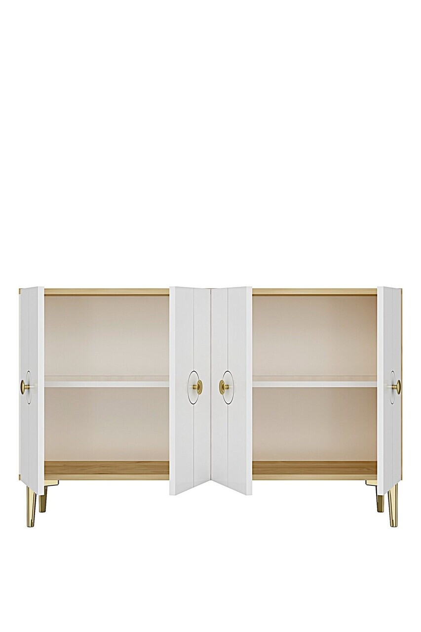 Consola, Hanah Home, Enlem 120, 120x75x32 cm, Stejar Safir / Alb — imaginea 6