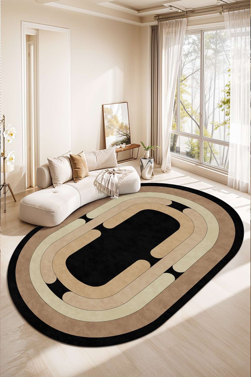 Covor (100 x 300), Sftkece045-Oval, 100x300 cm, Negru - view 3