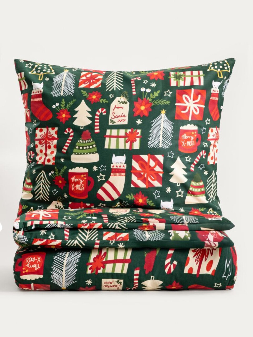 Lenjerie de pat pentru o persoana Sente, Homla, 2 piese, 140x200 cm, bumbac, multicolor