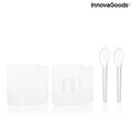 Set 2 recipiente de bucatarie cu adeziv detasabil + lingurite, Handstore InnovaGoods, 420 ml