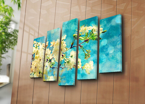 Set 5 tablouri decorative, 5PAT-10, Dimensiune: 70 x 19 cm (1 bucată), Multicolor