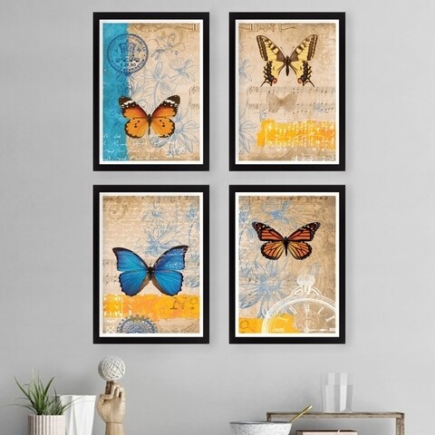Set 4 tablouri decorative, SET_104, Lulu, 34×44 cm, plastic Lulu