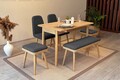 Set masa extensibila si 6 scaune, Vella, Vina Mini 03 1053, PAL, Stejar / Antracit