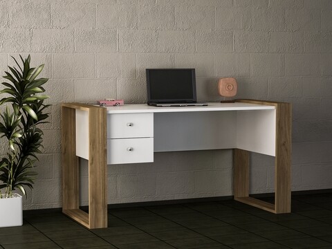 Birou Lord, Woody Fashion, 140x60x75 cm, alb/maro 140x60x75