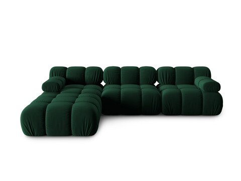 Canapea modulara 4 locuri, Bellis-51, Micadoni Home, 282x188x70 cm, catifea, verde bottle