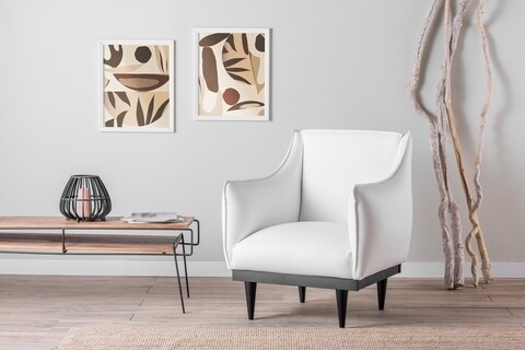 Fotoliu luna solo, futon, 90x55x100 cm, metal, alb