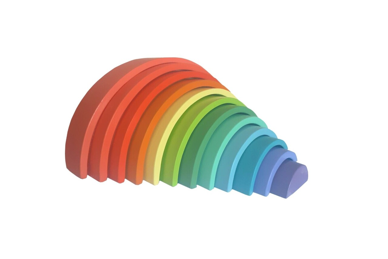 Jucarie pentru landou/carucior, Hanah Home, Pastel Rainbow, 40x20x7 cm, Multicolor - view 2