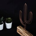 Decoratiune, Cactus Mini, 17x24x3.5 cm, Metal, Bronz
