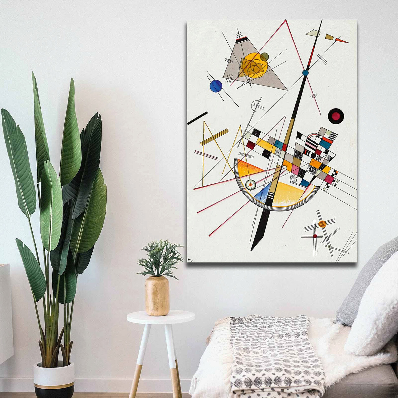 Tablou decorativ, 70100KANDINSKY034, Canvas, Lemn, Multicolor