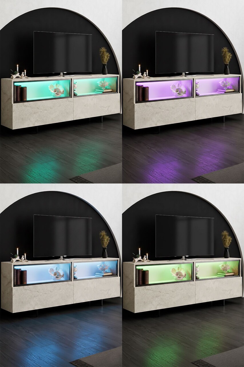 Comoda TV, Hanah Home, Ekol Up, 180x67x32 cm, Travertin - view 5