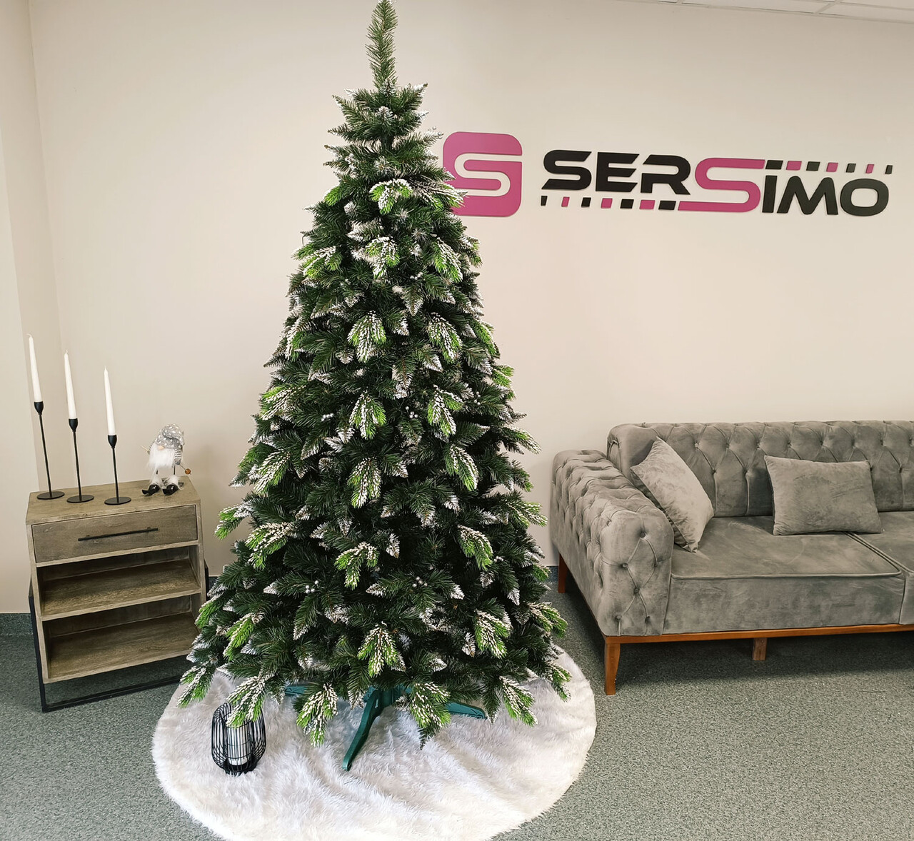 Brad artificial Christmas Deluxe by Sersimo, Diamant, 2D+3D, 220cm — imaginea 8