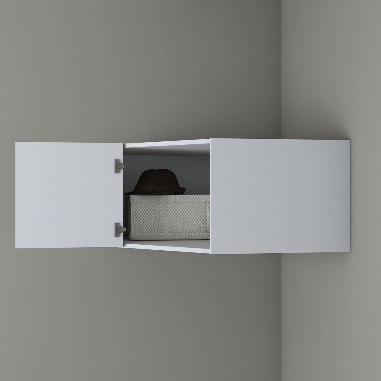 Dulap de perete, Hanah Home, BA168, 91x45x57.5 cm, PAL melaminat, Alb - view 3