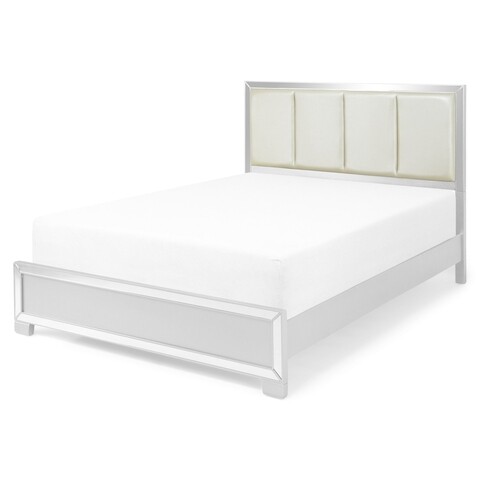 Pat Queen Size, Opera, cu somiera inclusa, 161 x 217 x 130 cm, mdf/piele ecologica