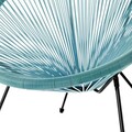 Scaun pentru gradina Acapulco, 70 x 80 x 85 cm, otel/ratan sintetic, albastru cyan