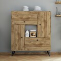Dulap multifunctional, Mezza, Hercules 3100, 105 x 120 x 35 cm, pal melaminat, nuc