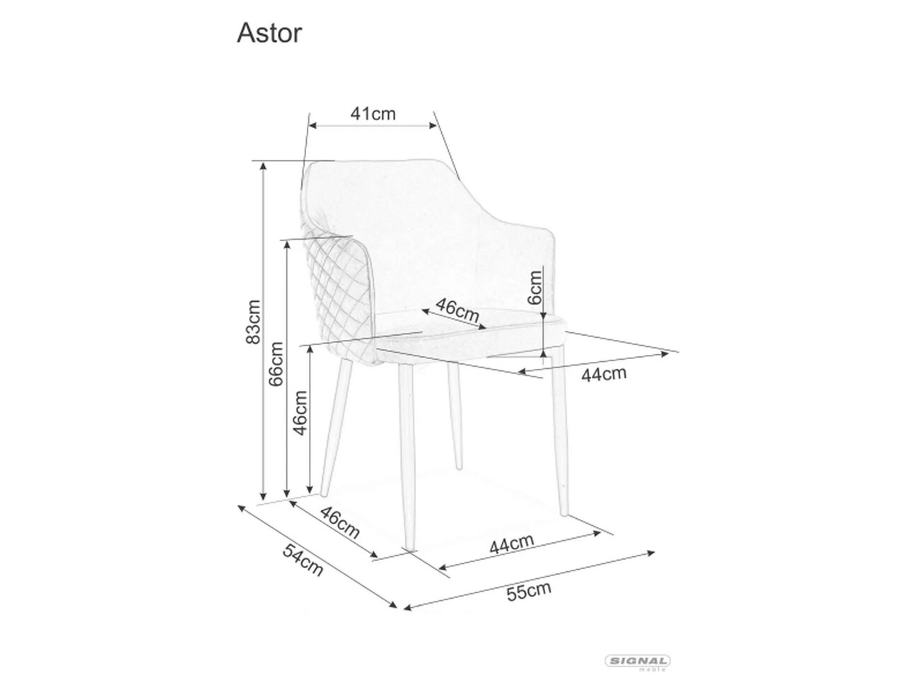 Scaun Astor Velvet, Signal, 46x46x84 cm, catifea/otel, verde/negru