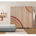 Dulap pentru haine, Vella, Loni 4 -978, 180x192x52 cm, PAL, Sonomo