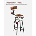 Set 2 scaune de bar, Vasagle, Industrial, 50.6x88.5 cm, PAL/otel, maro