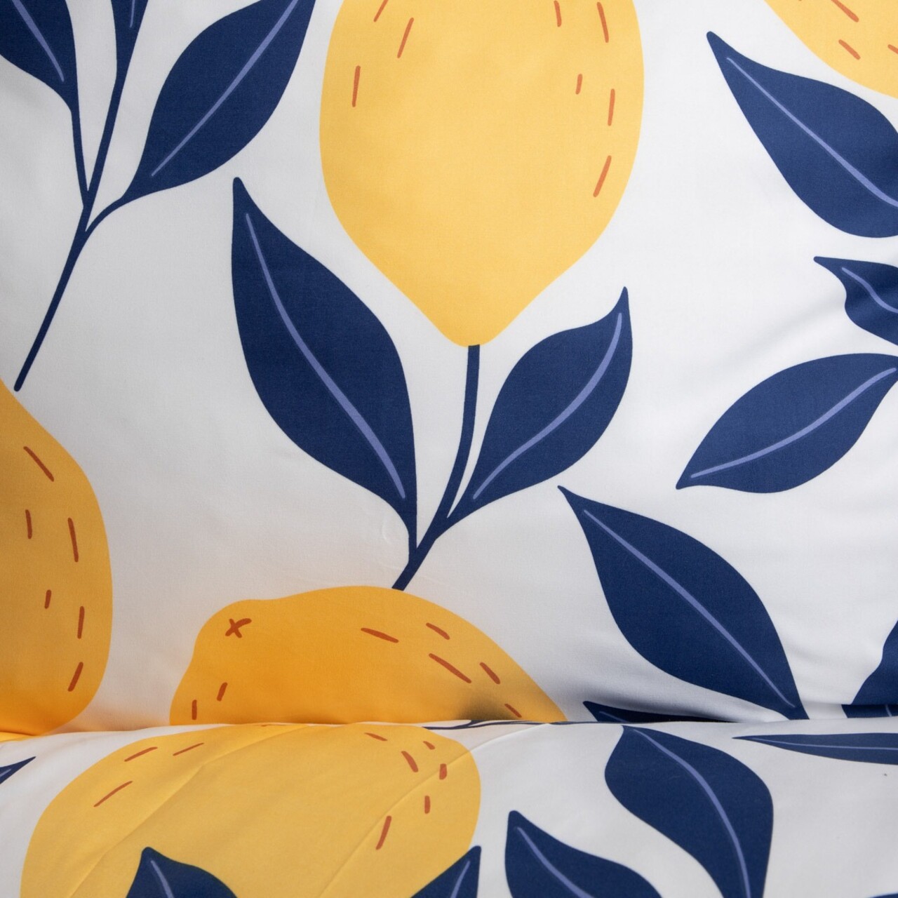 Lenjerie de pat King Size, Sidrum, Homla, 200x220 cm, 3 piese, microfibra din poliester, albastru/galben - view 5