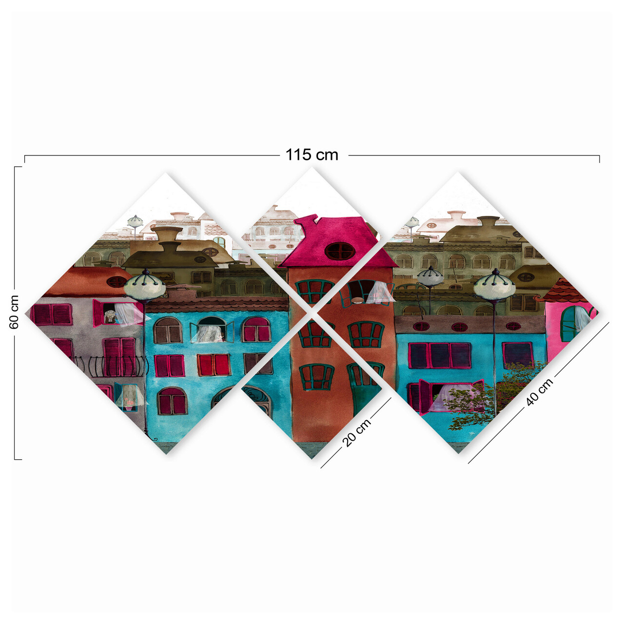 Set 4 tablouri decorative, 4MDF128063447, MDF, Imprimat UV, Multicolor