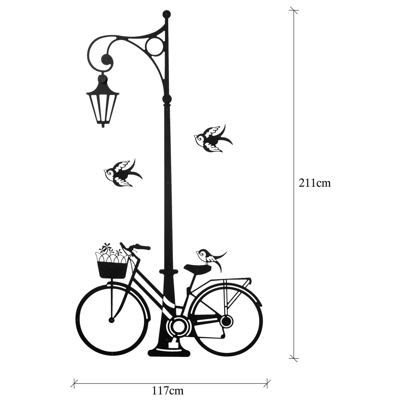 Cuier de perete, Hayat WSH-022, Metal, Dimensiune: 117 x 4 x 211 cm, Negru