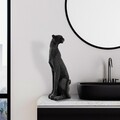 Decoratiune, Leopard, 15x43x15 cm, Poliester, Negru