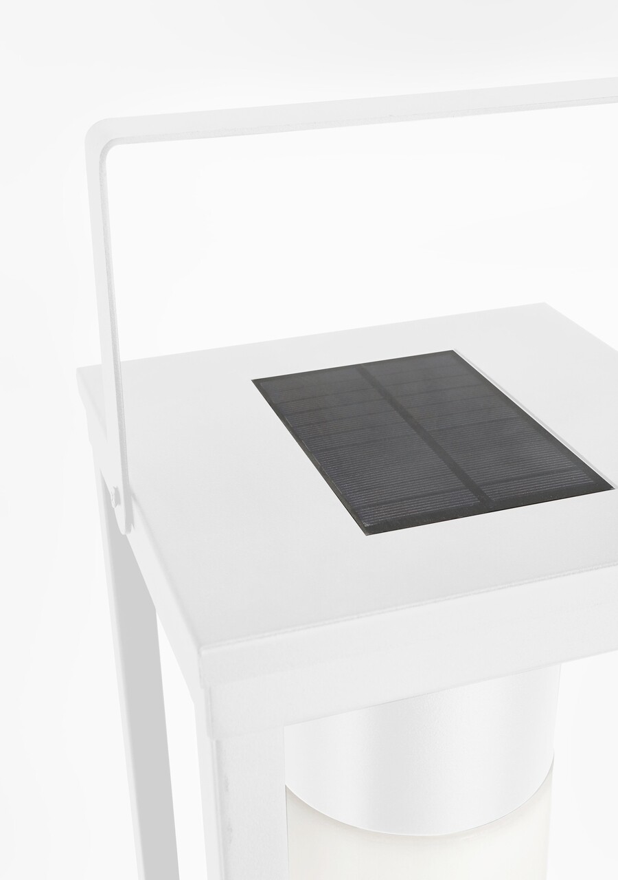 Lampa solara cu agatatoare LED Square, Bizzotto, 20 x 20 x 75 cm, otel, alb - 1 | YEO