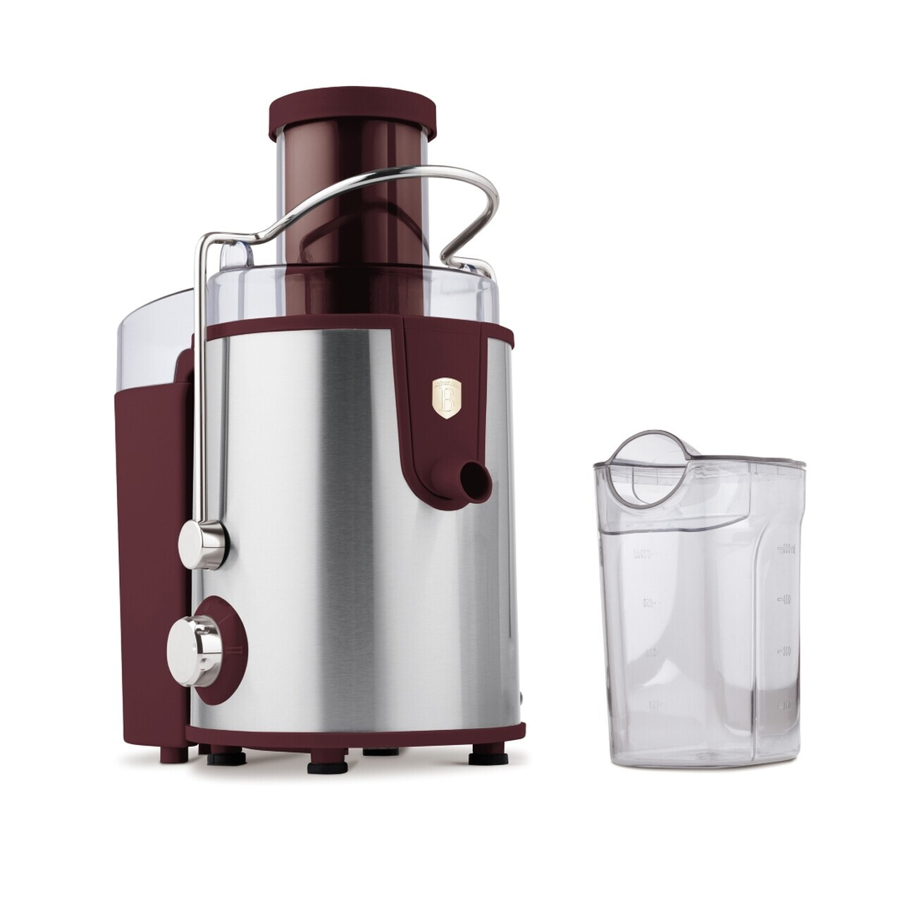 Storcator de fructe Berlinger Haus, Leonardo, 500W, 600 ml, inox, visiniu mat/argintiu - imagine 7