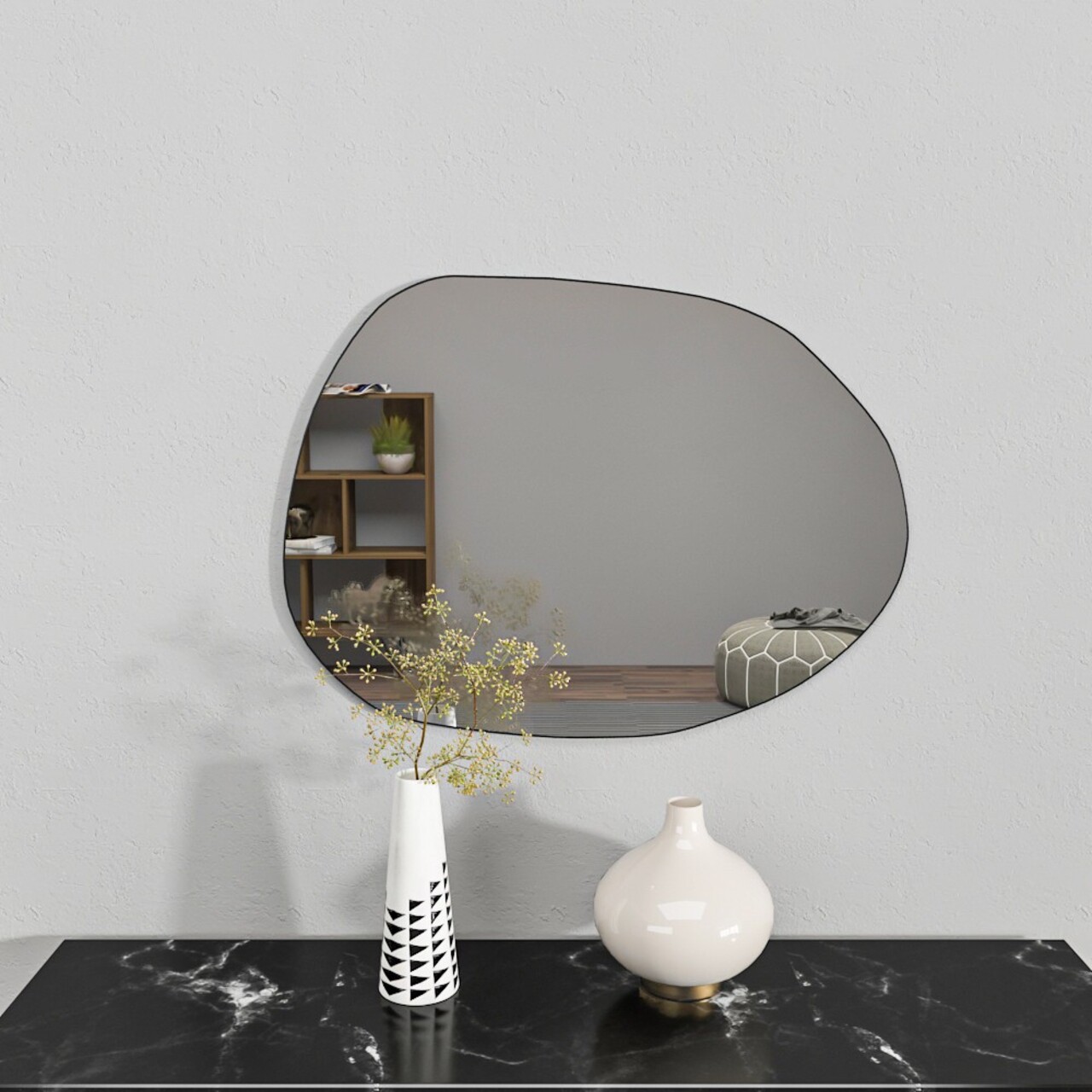 Oglinda decorativa, Siam, Liora, 55x75x2.2 cm, MDF , Transparent - 1 | YEO