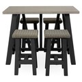 Set 2 taburete, Tonic, L.36 l.40 H.70 cm, negru