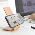 Incarcator fara fir cu efect de lemn cu suport Qistan InnovaGoods, 10x14.5x7 cm