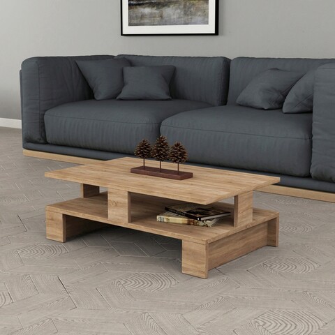 Masuta de cafea, decortie, mansu, 80x27.5x50 cm, stejar