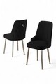 Set scaune 2 piese, Charlotte, Newa, Negru / Crom