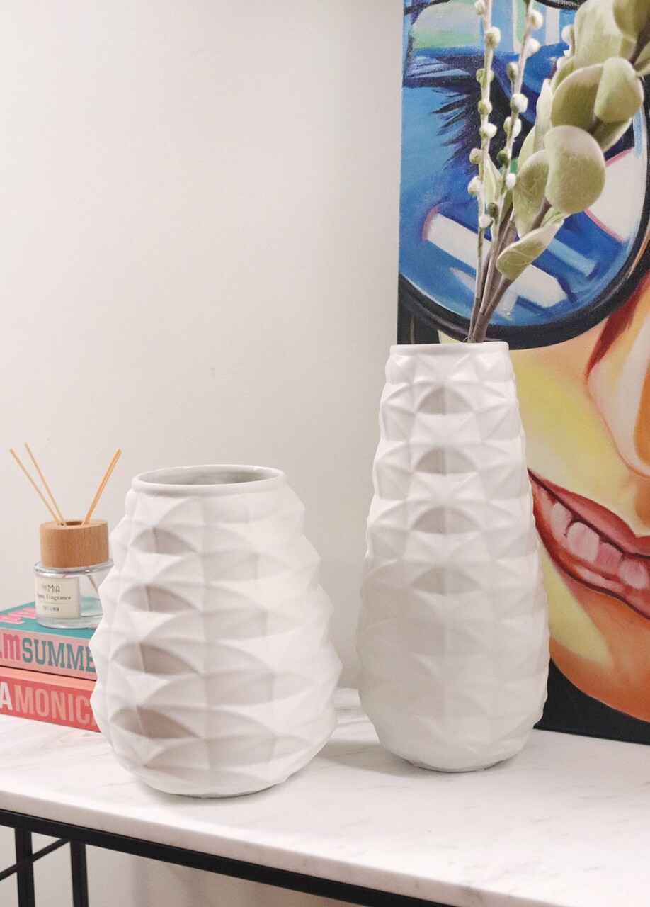 Vaza, LCA0029, 25x25x26 cm, Ceramica, Alb