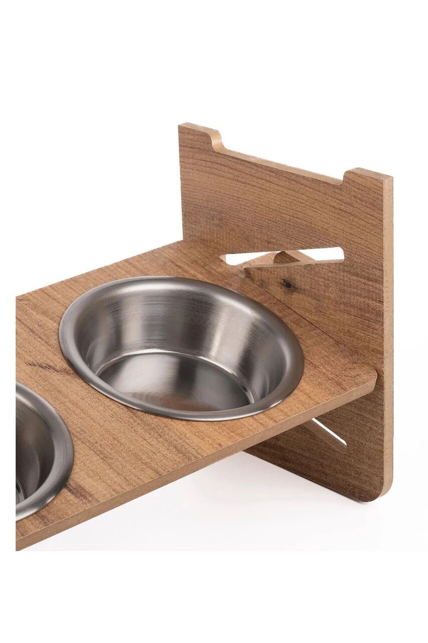 Bol pentru hrana animale de companie, Paws &amp; Whiskers, Apvm5, MDF , Multicolor - imagine 5