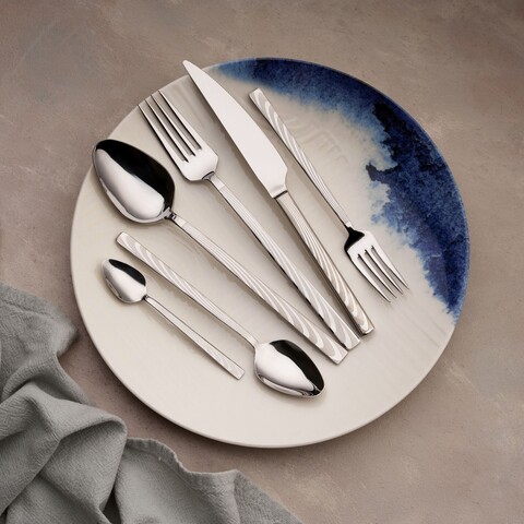 Set de tacâmuri (36 de piese), L'essentiel Maison, 645DRM1242, Furculiță de masă: 21 x 2,5 cm (6 bucăți), Argintiu