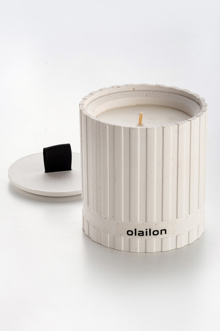 Lumanare, Sutun, BETON/PANGLICĂ, Alb