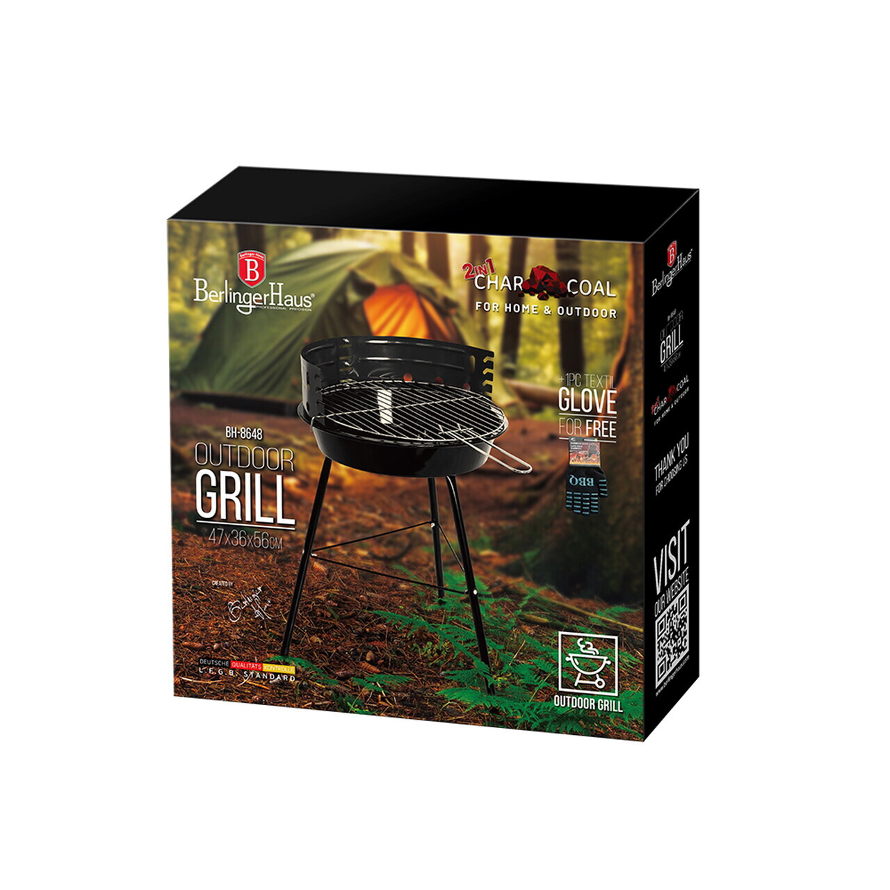 Gratar Berlinger Haus, Outdoor, 47x36x56 cm, otel, negru - imagine 3