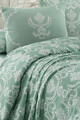 Set cuvertura pique dubla, Pure - Sea Green, EnLora Home, Bumbac