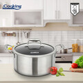 Oala cu capac Titanium3, Cooking by Heinner, 20x10 cm, 2.8 L, inox/sticla, argintiu